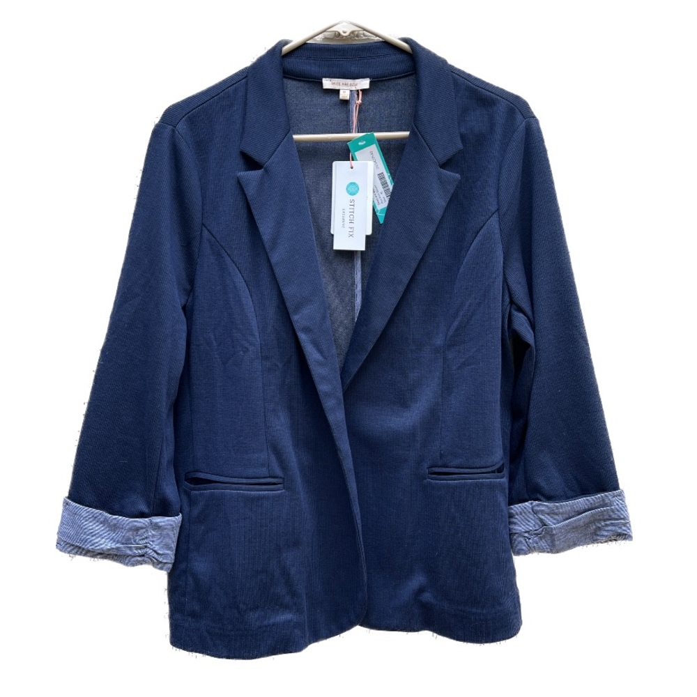 StitchFix Skies Are Blue Navy Knit Blazer - XL - NWT